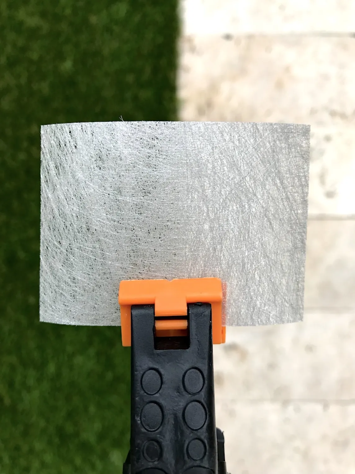 3oz Gray Spunbond (thermal bonded) Landscape Fabric Dual Color Background View