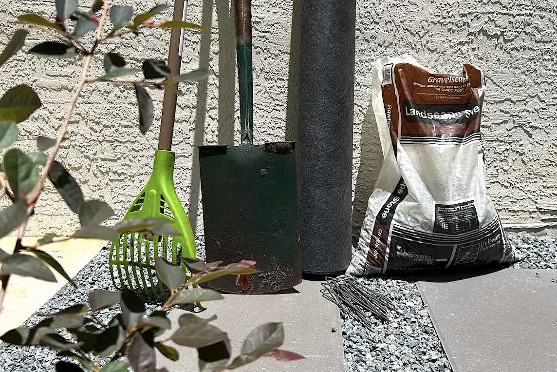 Landscape Fabric and Rake