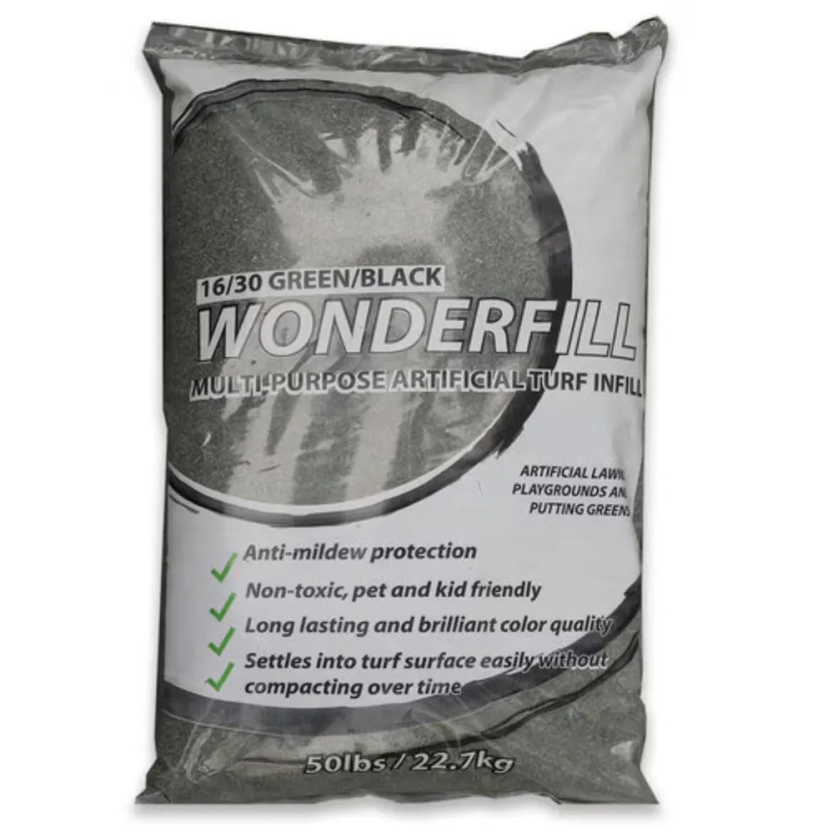Artificial Turf Infill Wonderfill Green Black Bagged